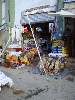 Marktstand in Shigatse mit getrockneten Schafen